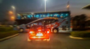 Bus accident crash with car in Palmdale, CA