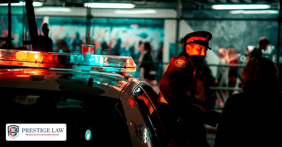 Person being arrested at a street takeover