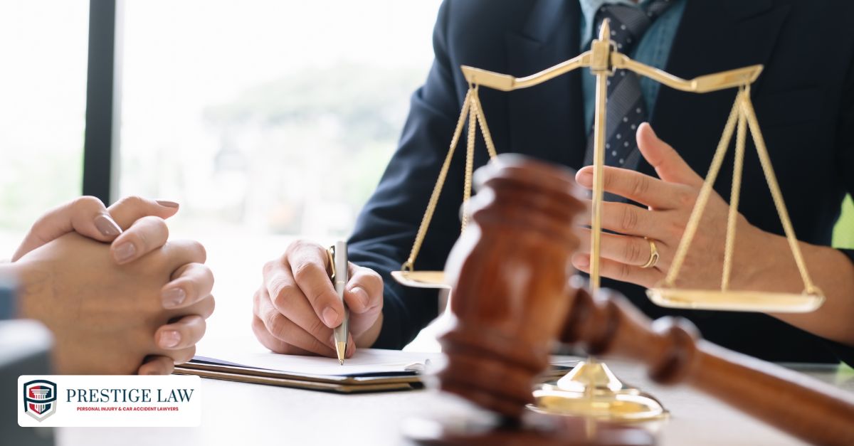 Driver consulting with a lawyer over a reckless driving charge