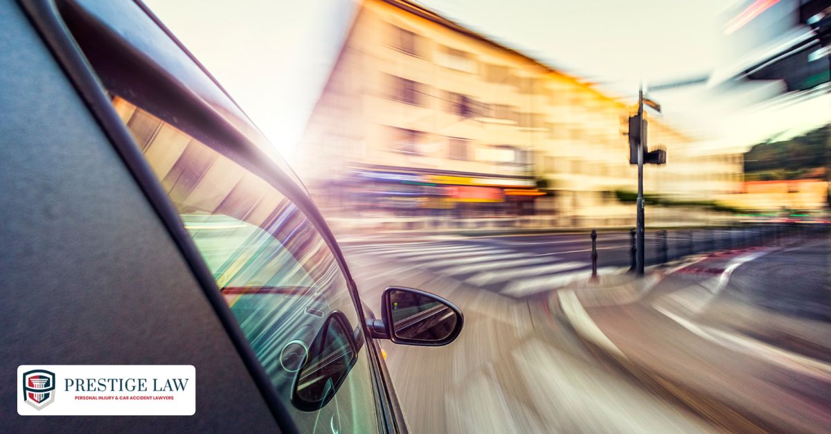 Driver weaving through traffic on a California highway