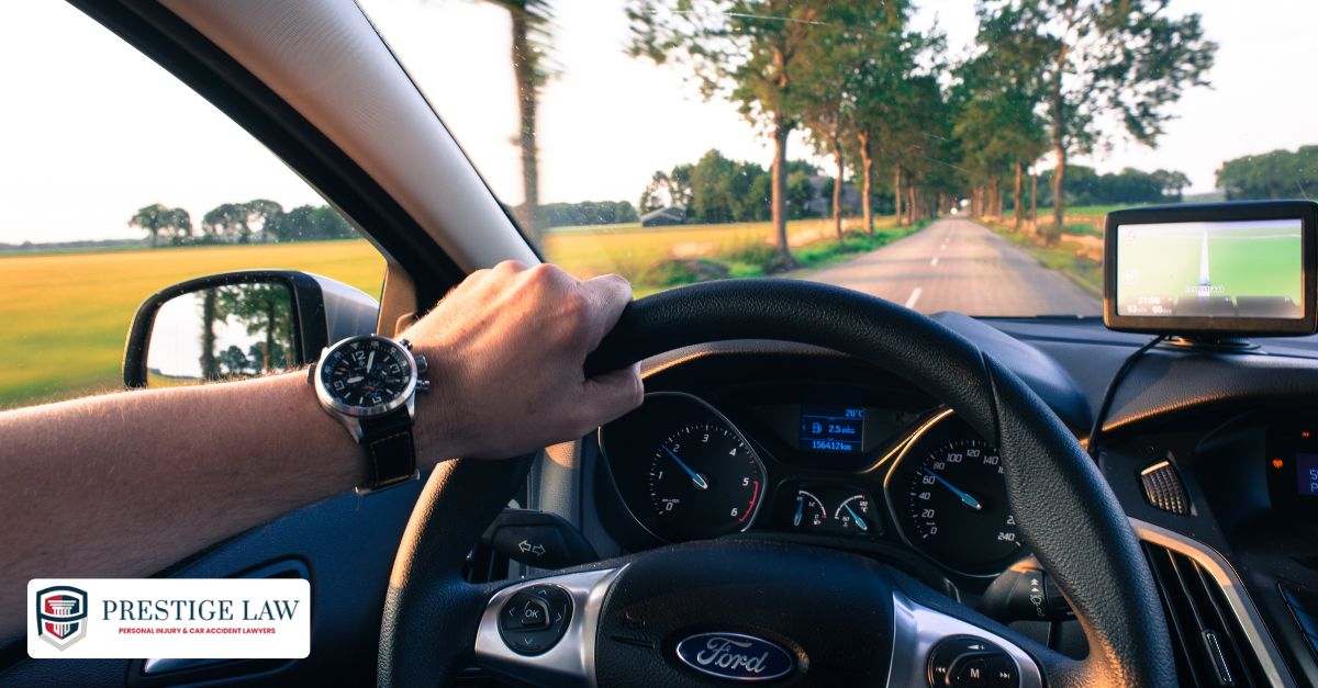 a driver holding the steering wheel