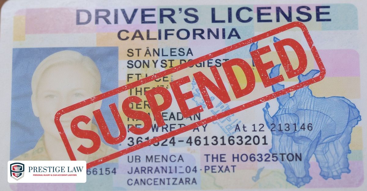 California driver's license stamped 'SUSPENDED