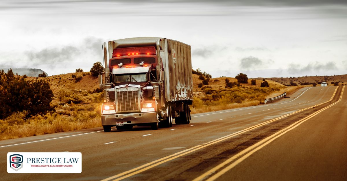 How Truck Weight Impacts Safety and Liability? Fully loaded semi-truck braking on a highway
