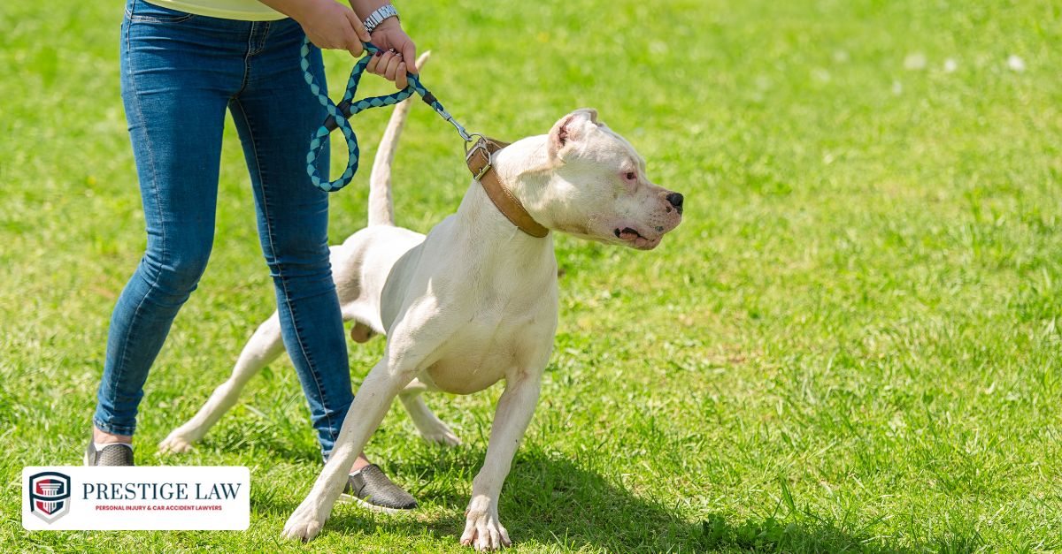 Animal control officer evaluating a dog after a bite incident