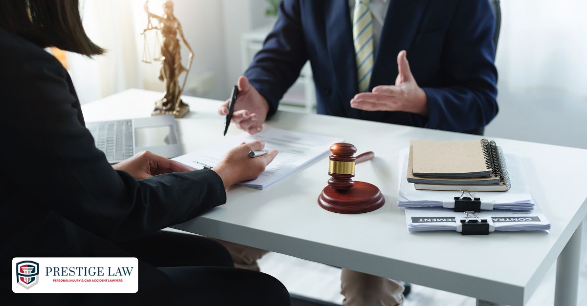 A female rideshare assault survivor receiving guidance from a personal injury lawyer