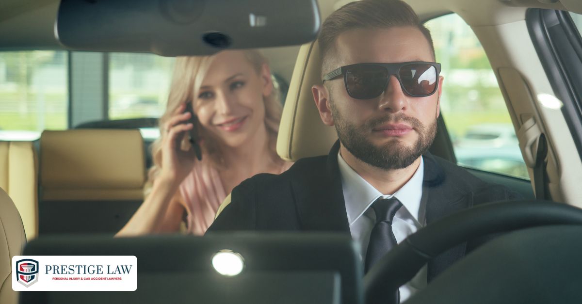 A rideshare passenger activating in-ride safety features